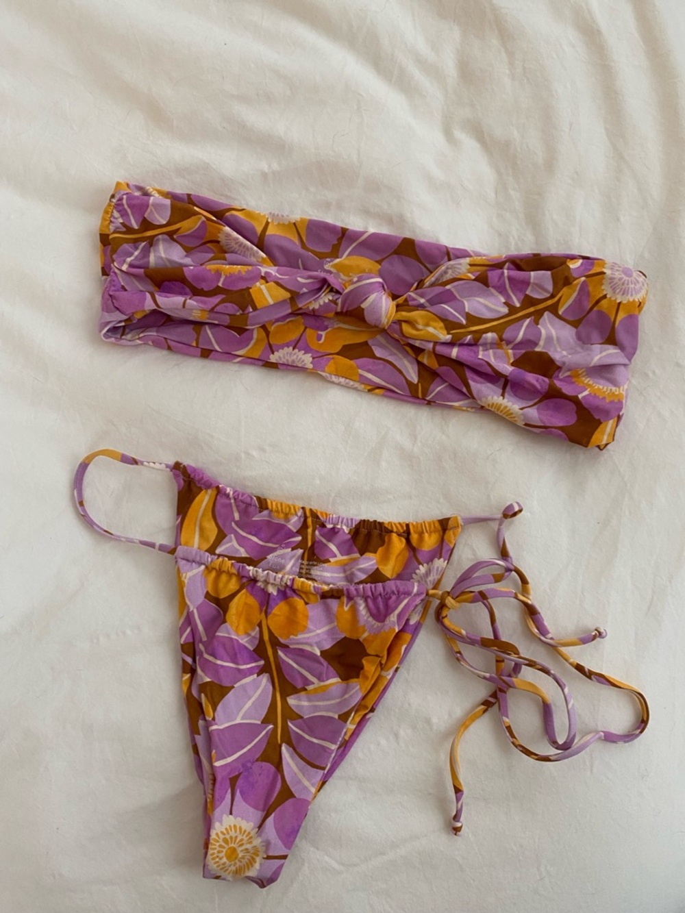 Stone Fox Swim Retro Bloom Bandeau Bikini Set